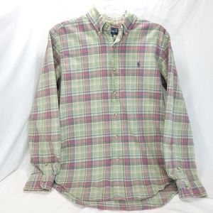 Ralph Lauren Long Sleeve Button Up Shirt Adult Mens Size Small S Green